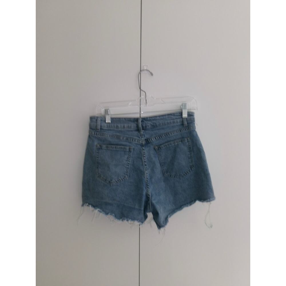 Denim Button-Front Mini Skort in Light Blue - Picture 2 of 3